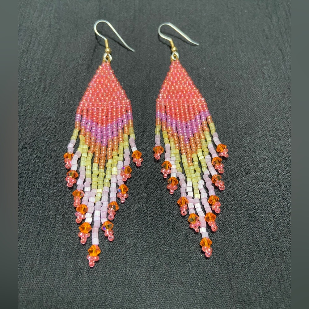 Tropical Fruit Punch Beaded Earrings